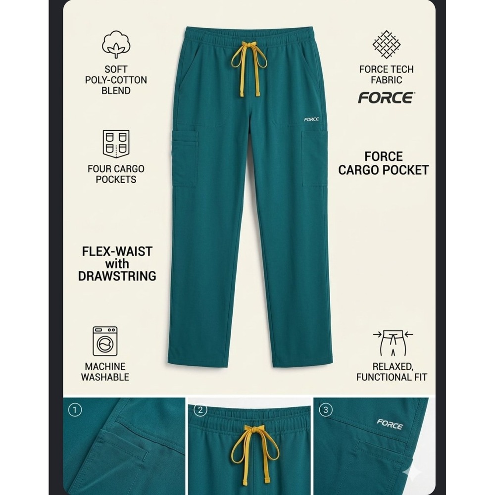 Carhartt Liberty Force Scrub Pants Teal Green Cargo Relaxed Fit Mens 3XL Regular